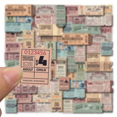 40 Pack Vintage Travel Stickers Retro Cartoon Patterns Reusable Paper Self