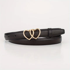 Double Love Heart Buckle Kid's Leather Belt