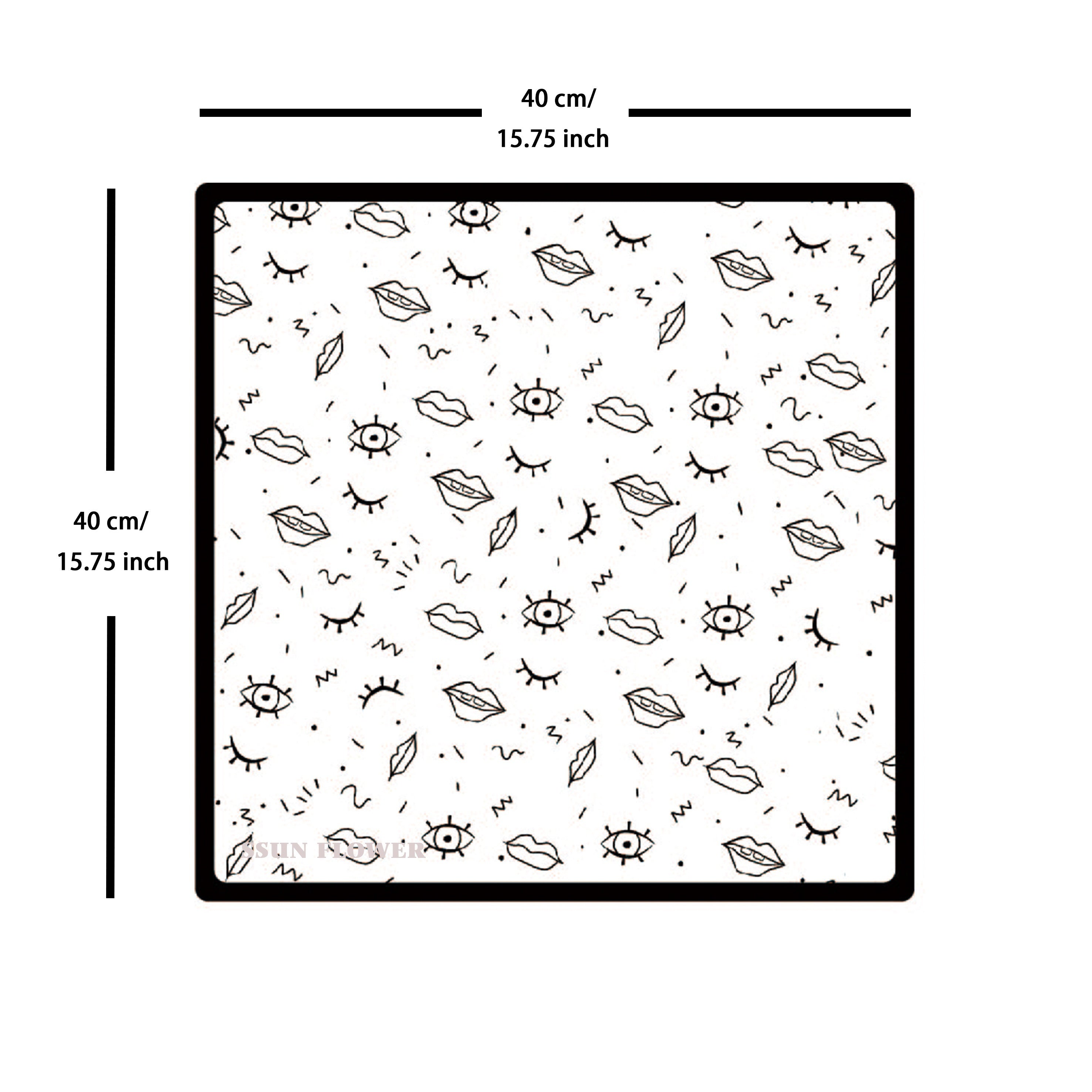 Eyes Lips Print Bandana Hip Hop Square Scarf Headband Casual Handkerchief