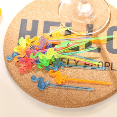 50pcs Fruit Fork Butterfly Pick Flamingo Toothpick