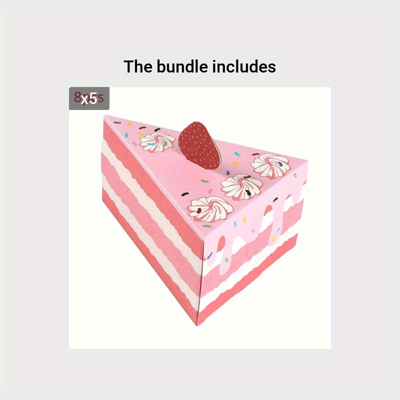 8pcs Wedding Favor Boxes Triangle Cake Shaped Candy Boxes