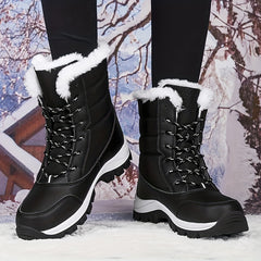 Women's Non slip High Tube Snow Shoes Warm Thick Bottom Shoes