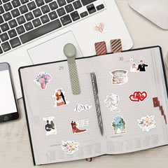 60pcs Wedding Celebration Stickers Waterproof Vinyl Stickers