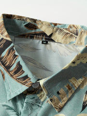 Men's Flowers Print Short Sleeve Beach Shirt