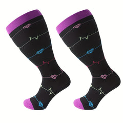 3 Pairs Plus Size Compression Socks Wide Calf For Women & Men