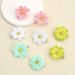 8pcs Baby Girls Mini Flower Hair Clips Daisy Barrettes Spring Hair Accessories