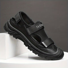 Men's Breathable Strap Mesh Sandals Adjustable Hook & Loop Summer Shoes