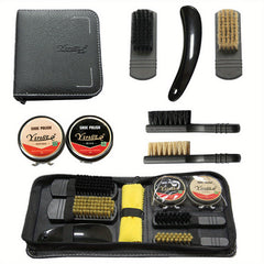 7PC Leather Shoe Polishing Kit with Brush and Wax