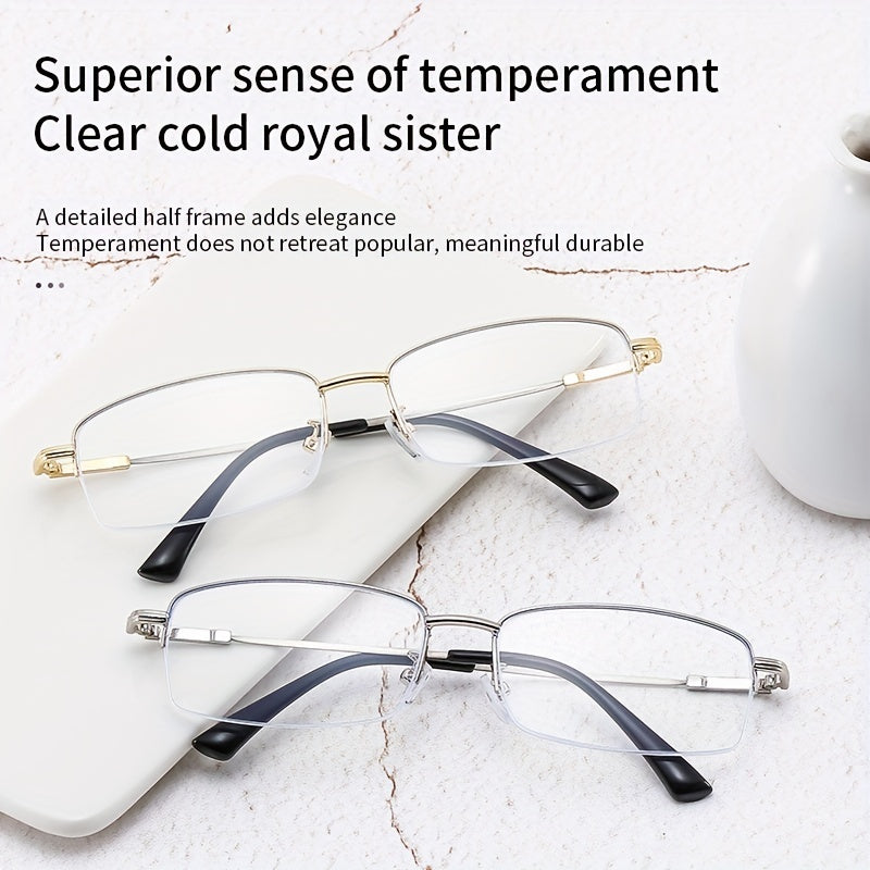 Retro Square Frame Anti Light Glasses Metal Frame Men Women