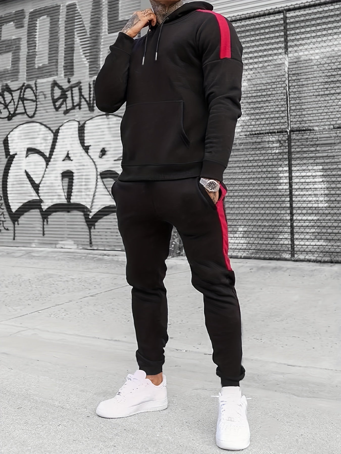 Men's Casual Hoodie and Sweatpants Set for Autumn Winter