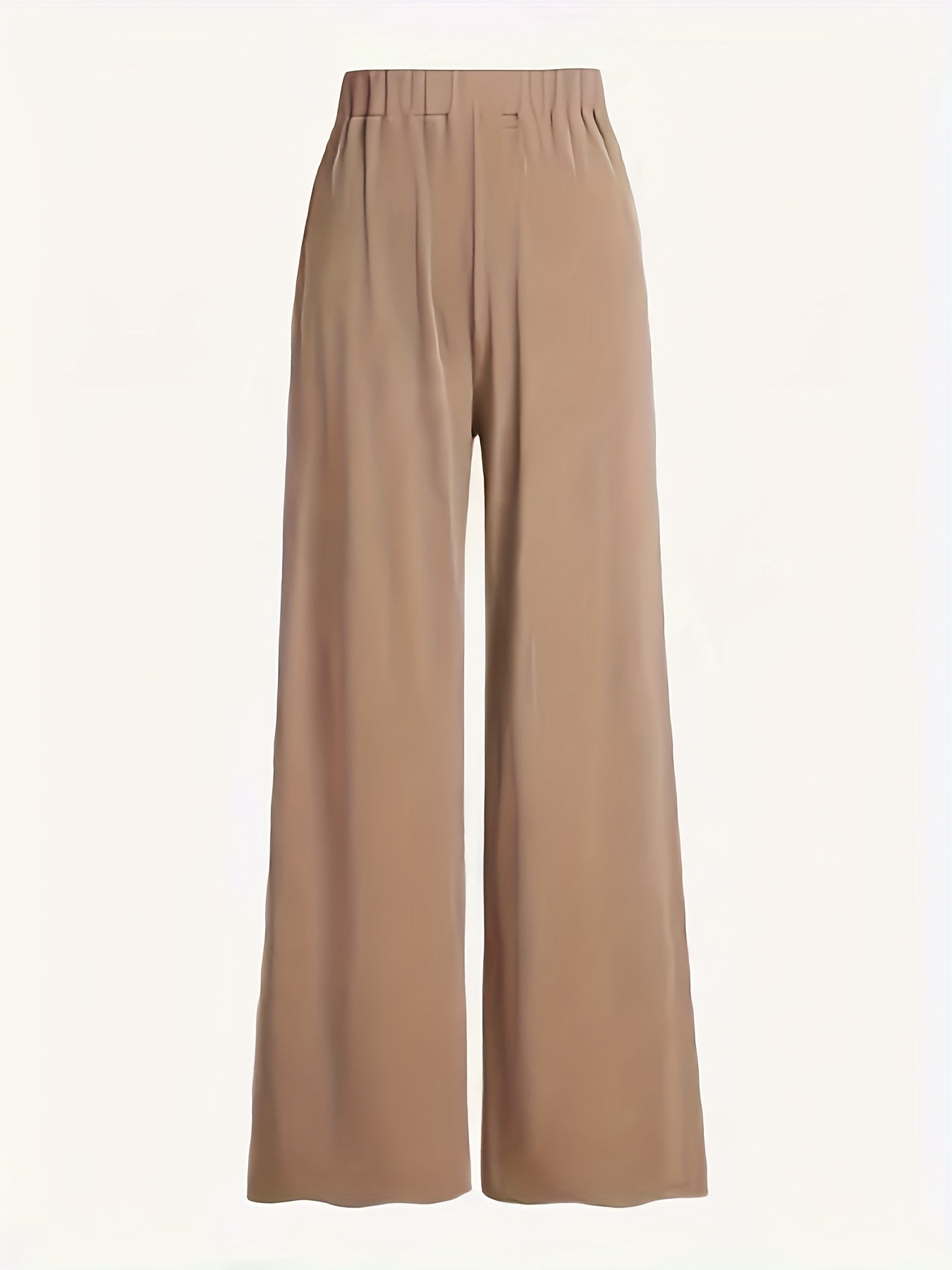 Wide Leg Elastic Waist Pants Casual Solid Long Length Pants