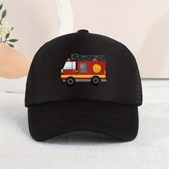 Casual Fire Truck Mesh Stitching Cap Sun Protection