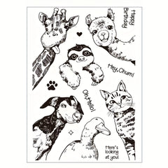 Animal Clear Stamps for Crafting - Dog Cat Giraffe Squirrel