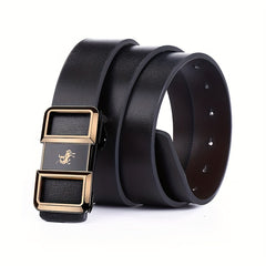 Men's Warrior On Horseback Pattern Buckle PU Leather Belt