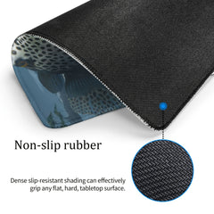 Fat Fish Pattern 20x24cm Mouse Pad for Games Home Office, Rubber Sewn Edge