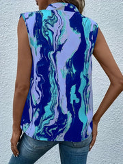 Summer All-Over Print V-Neck Tank Top Sleeveless Blouse