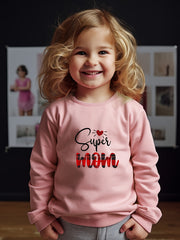 Girls Letters Pattern Crew Neck Long Sleeve Sweatshirt