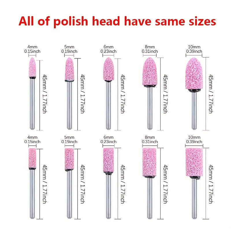 100pcs Assorted Shape Polishing Bits Buffing Wheel Drill Accessories