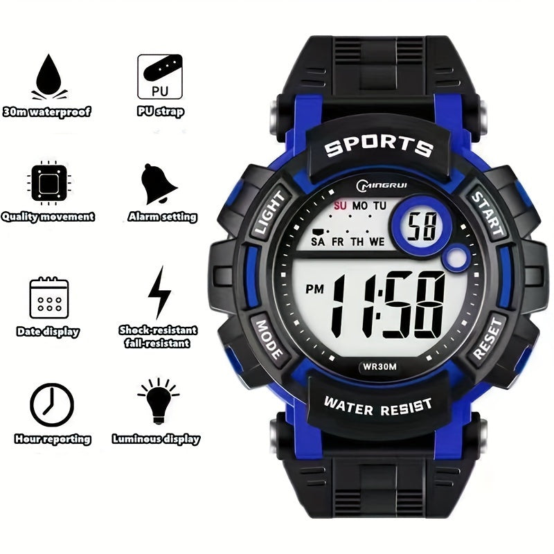 Outdoor Sports Electronic Watch with Function Alarm