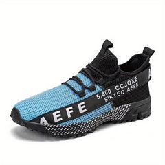 Men's Alphabets Graffiti Running Shoes Lightweight Mesh Sneakers