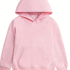 Boys Casual Solid Pullover Hooded Long Sleeve Sweatshirt
