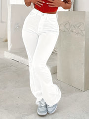 High Waist Flared Jeans Wide Legs Bell Bottom Denim Pants Women's Clothing