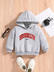 Boys Letter Print Hoodie Sweatshirt Top