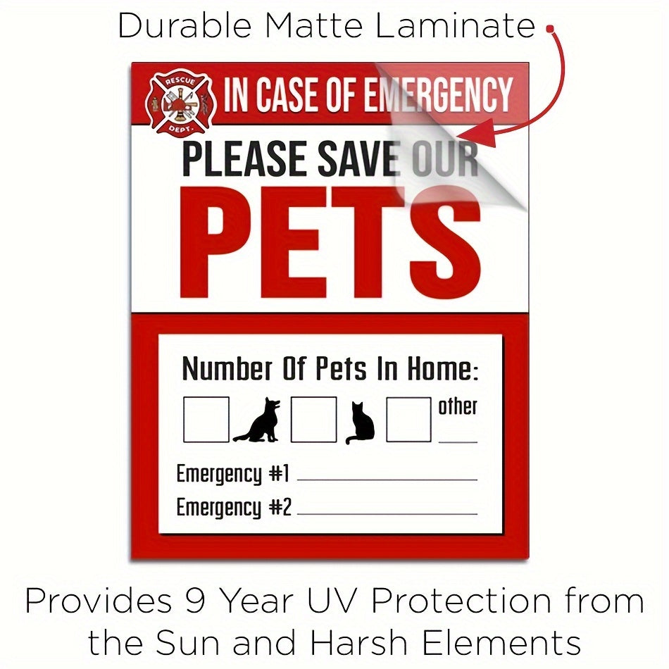 Pet Rescue Stickers - Emergency Pet Window Decals