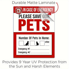 Pet Rescue Stickers - Emergency Pet Window Decals