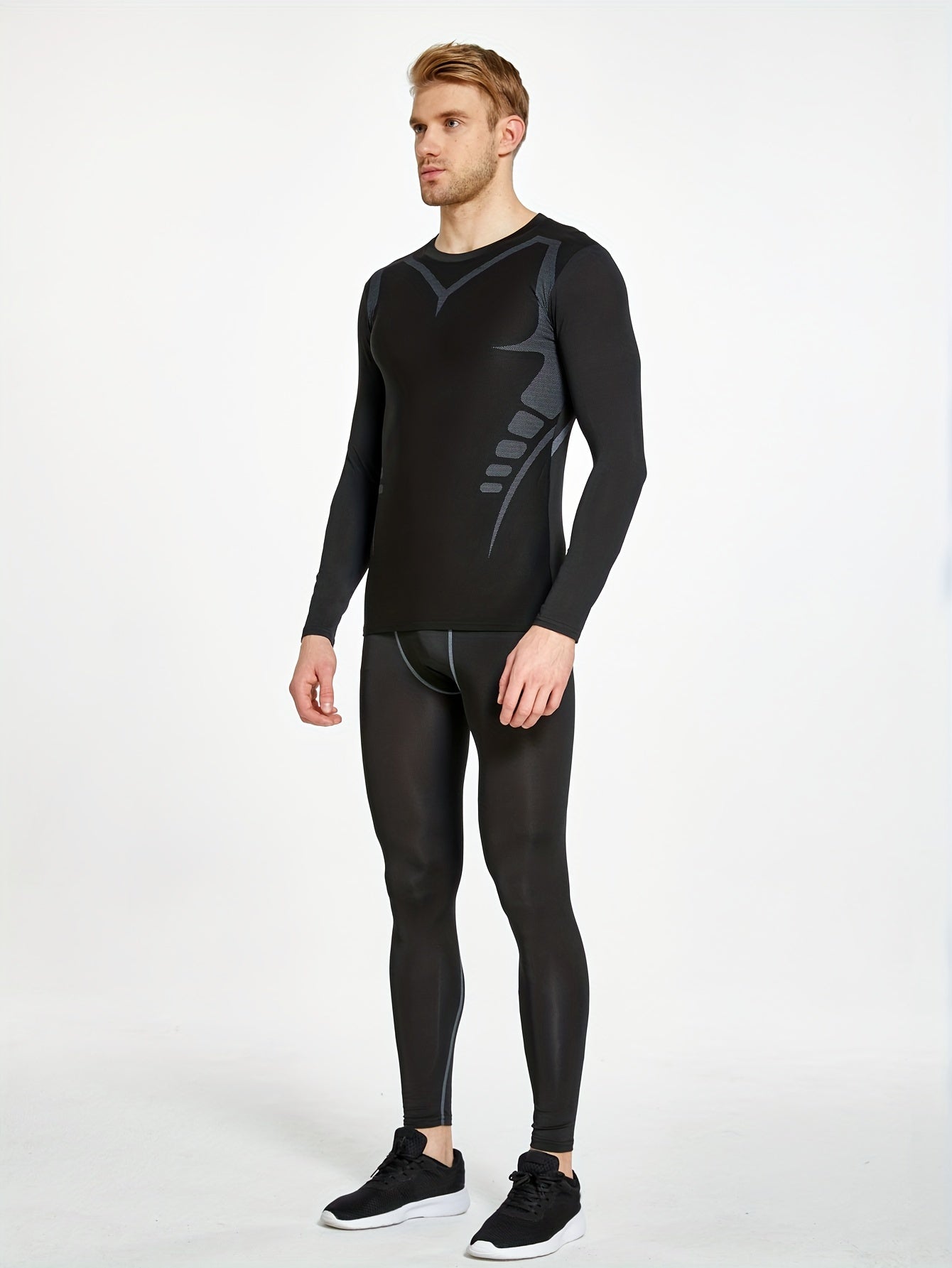 Men's Compression Long Sleeve Sports Shirt for Basketball Football Running