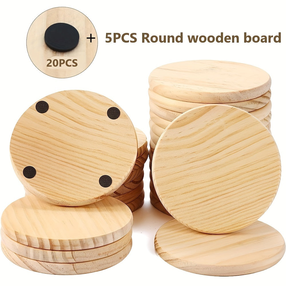 Wooden Coaster Model Ornament Base with Non-slip Mat