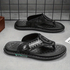 Men's Slip On Flip Flops with Stitched Detail