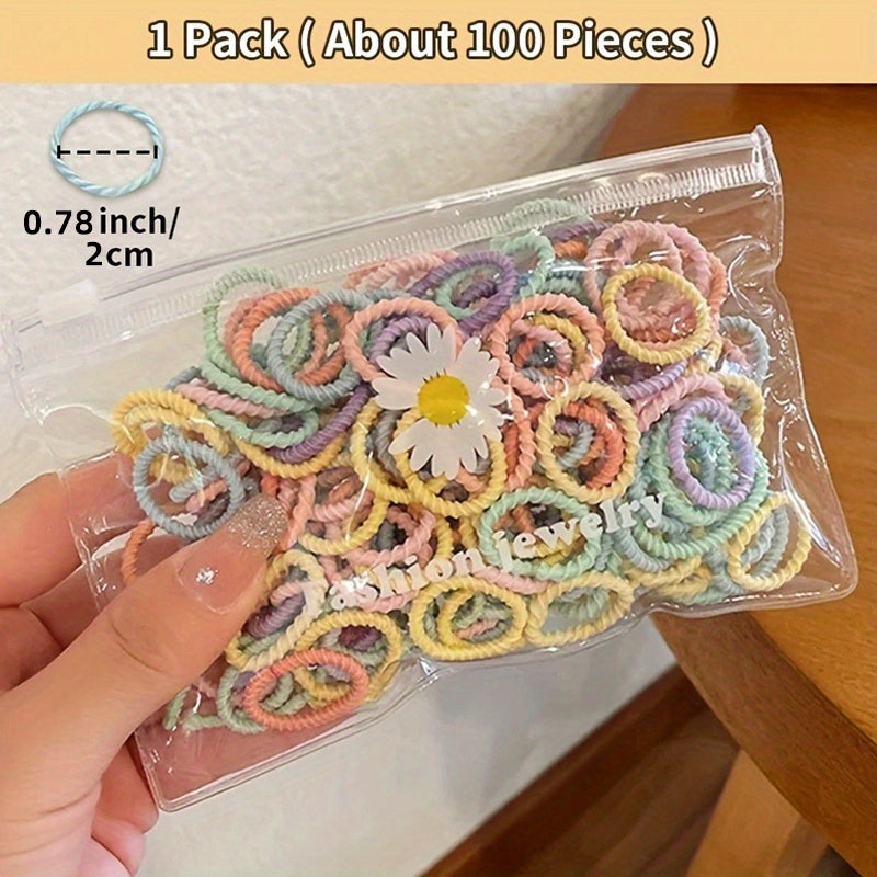 100pcs Colorful Hair Ropes for Women and Girls