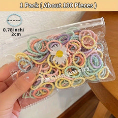 100pcs Colorful Hair Ropes for Women and Girls