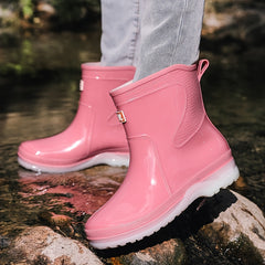 Women's Waterproof Rain Boots Non Slip Lightweight Rubber Work Shoes