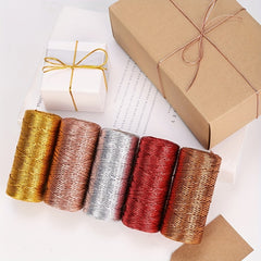 Golden Twine String Twist Ties Coil Ribbon for DIY Craft Jewelry Gift Packing