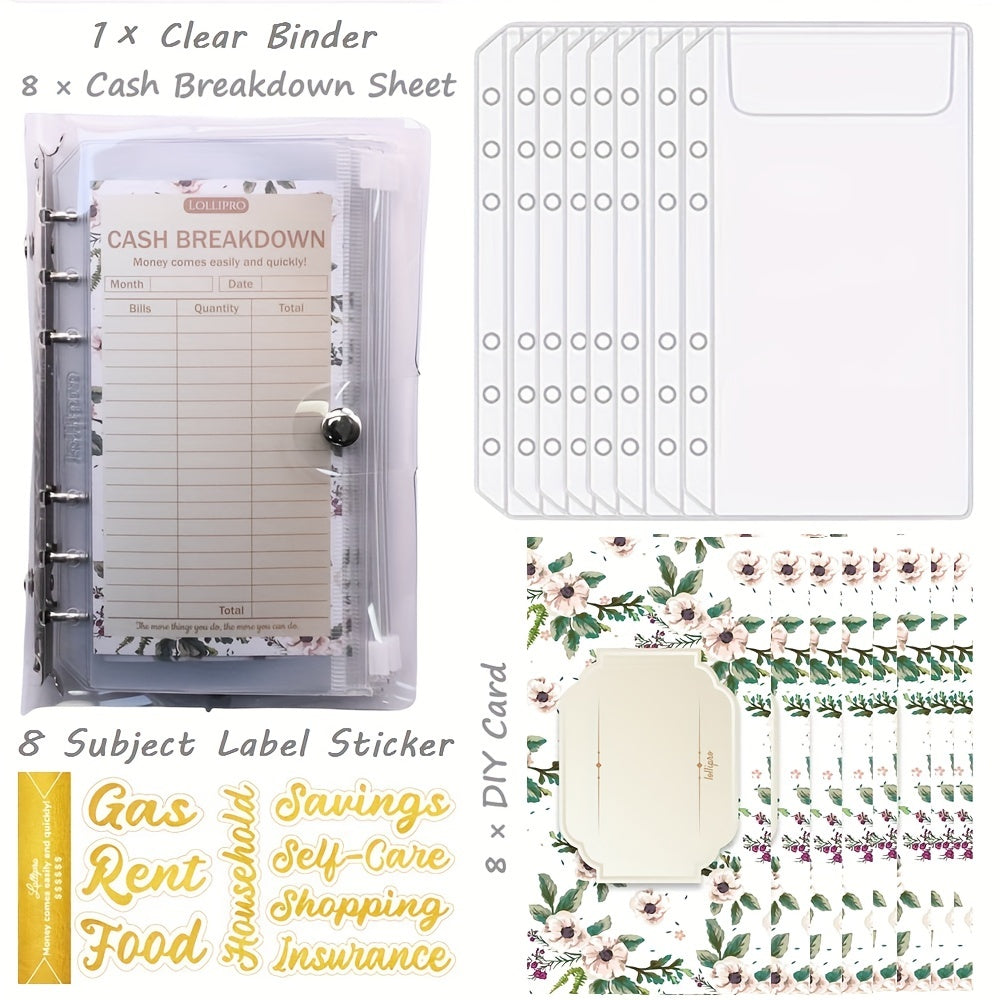 Budget Plan Book with Cash Bags, Category Cards, Stickers