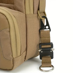Tactical Keychain w/ Metal Buckle & Nylon Webbing for Outdoor Camping/Hiking