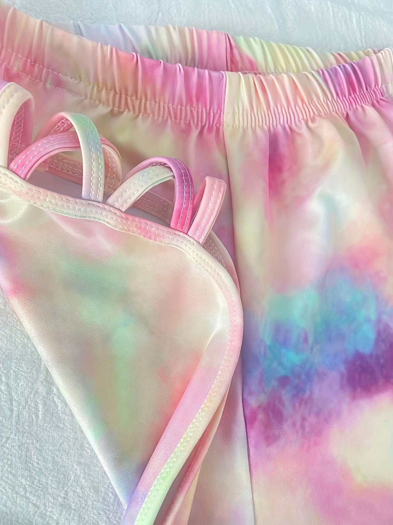 Tie Dye Criss Cross Cut Out Yoga Shorts High Waist Sports Running Shorts
