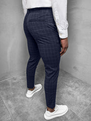 Men's Slim Fit Plaid Stretch Dress Pants
