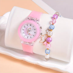 Moon & Unicorn Quartz Watch Set with Beaded Bracelet