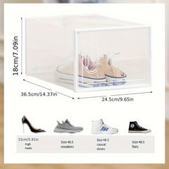 6pcs Transparent Plastic Shoe Boxes Drawer Shoe Cabinet Moisture-proof Dust-pro