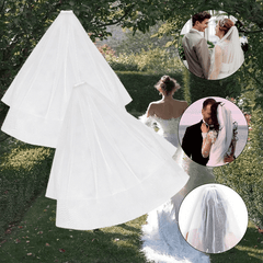 2pcs Bridal Veils with Floral Embroidery for Wedding Ceremonies