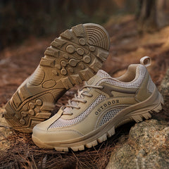 Men's Mesh Lace Up Hiking Sneakers Wear resistant Outdoor Shoes