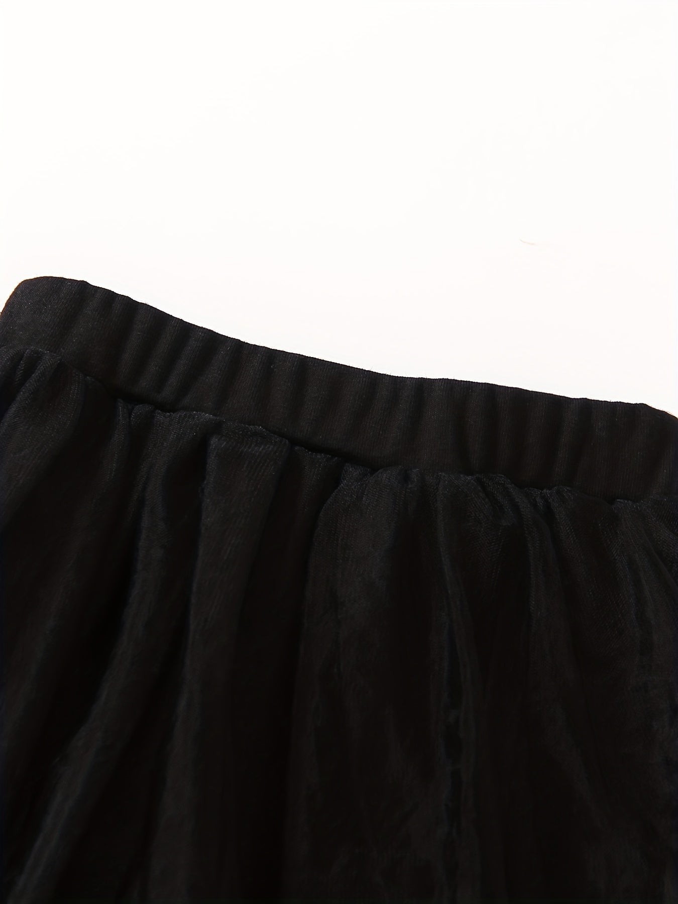 Toddler Girls One piece Pants Solid Trousers Matching Mesh Short Skirt