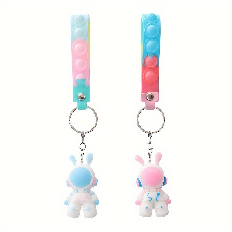 2pcs Cartoon Spaceman Keychain Keyring for Bags and Backpacks