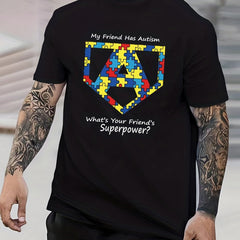 Geometric Pattern Basketball Print Men's Graphic Crew Neck T shirt