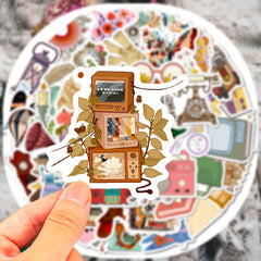 50pcs Vintage Stickers Waterproof DIY Water Bottles Laptops Phones