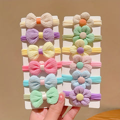12pcs Bow Flowers Hair Tie Hair Bands for Girls
