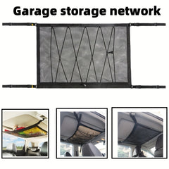 Car Roof Storage Net Bag - Double Layer Zipper - Car Interior Accessories